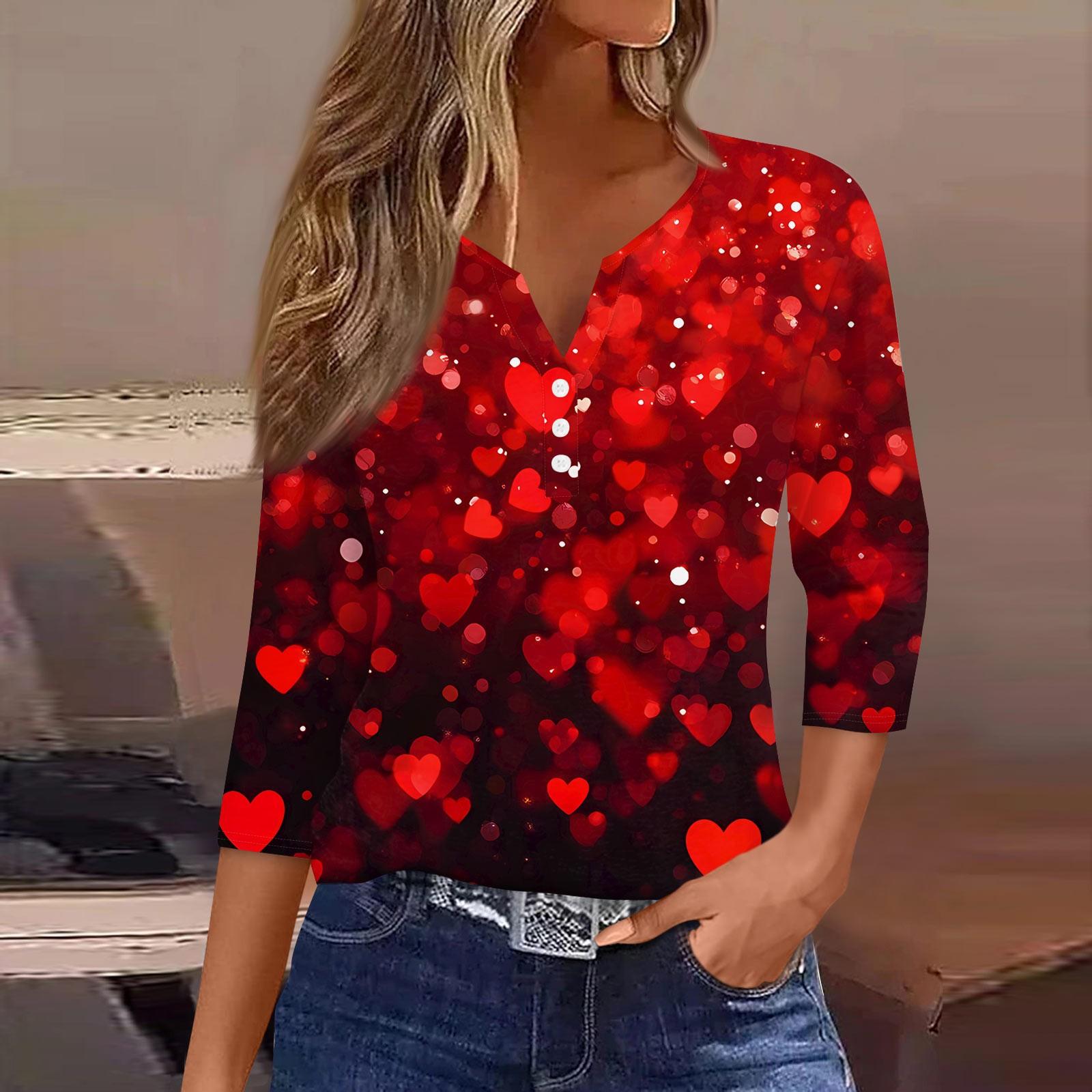 

Женская модная повседневная футболка с круглым вырезом и рукавом три четверти с принтом, топ XXL винный