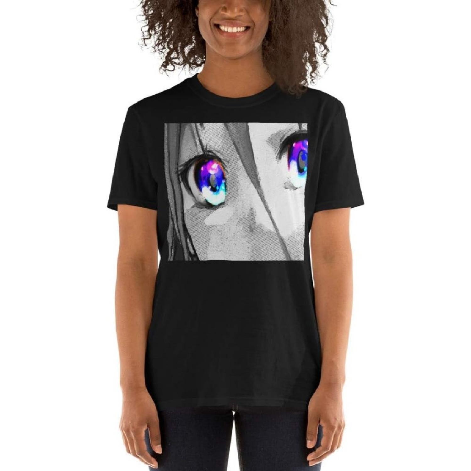 

Tony Rubino Anime Girl Eyes 2 Black and White Blue Eyes 2 Cartoon Manga Cosplay Comic Book Animation Short-Sleeve Unisex T-Shirt XXXXXL різнокольоровий