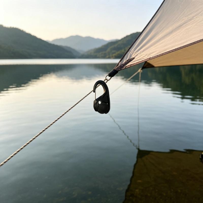 10Pcs Quickly Adjust Cord Lock Rope Tightener Light Weight Outdoor Camping Elastic Hanging Rope Hook for Camping Gear