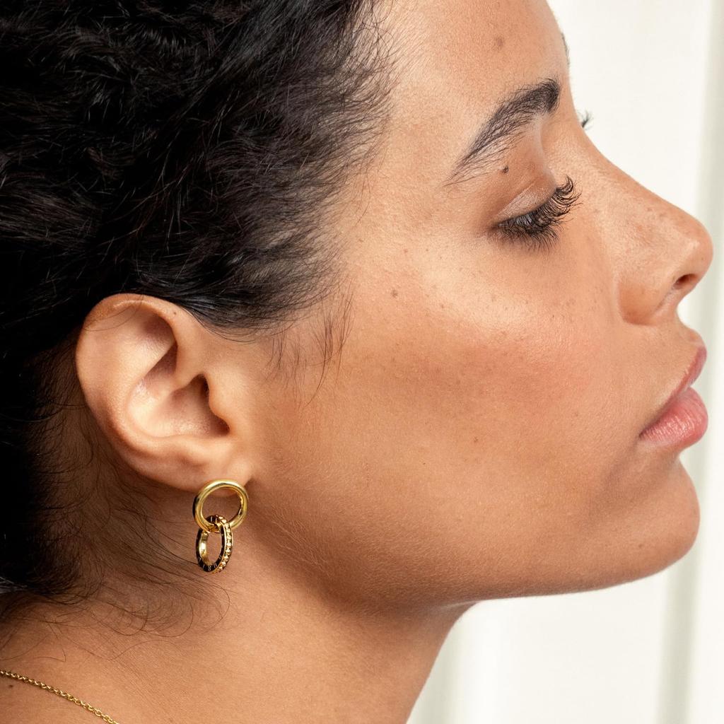 Authorized Dealer Olivia Burton Classic Amity Interlock Gold Earrings 24100318 [OLIVIA BURTON] Women's