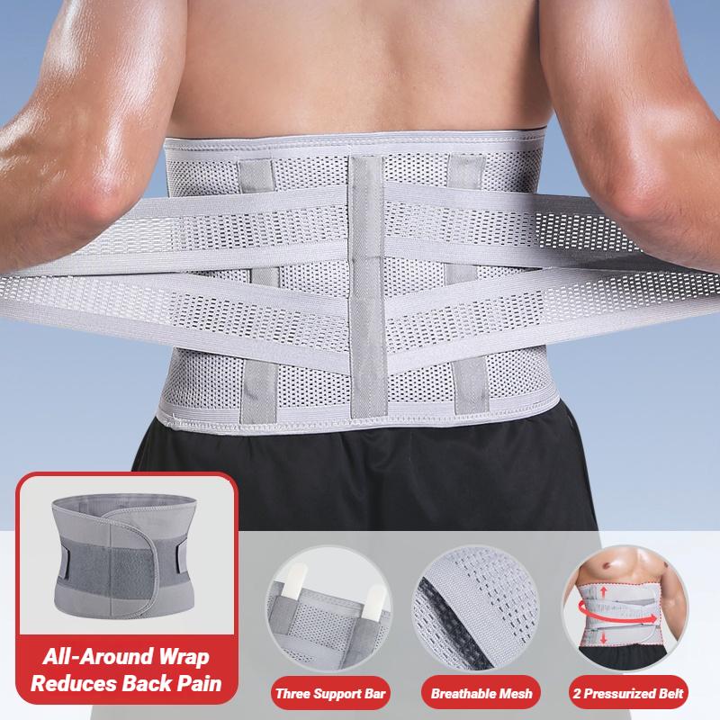 

Adjustable Back Braces Waist Belt Men Women Lower Pain Relief Breathable Anti-Skid Spine Lumbar Support Trainer Trimmer Fitness M(Waist 55-73CM)