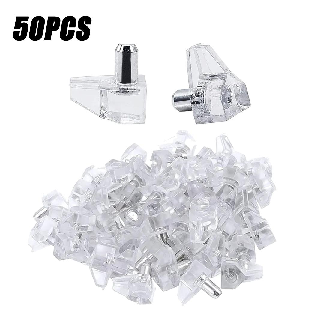 

50-500PCS Transparent Plastic Shelf Support Pins for Cabinet Shelving Fixed Storage Rack Pegs Christmas Gift As Shown