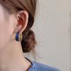 French Exquisite Geometric Enamel Stud Earring For Women Light Luxury Color Matching Design Sense Earring Female Unusual Jewelry
