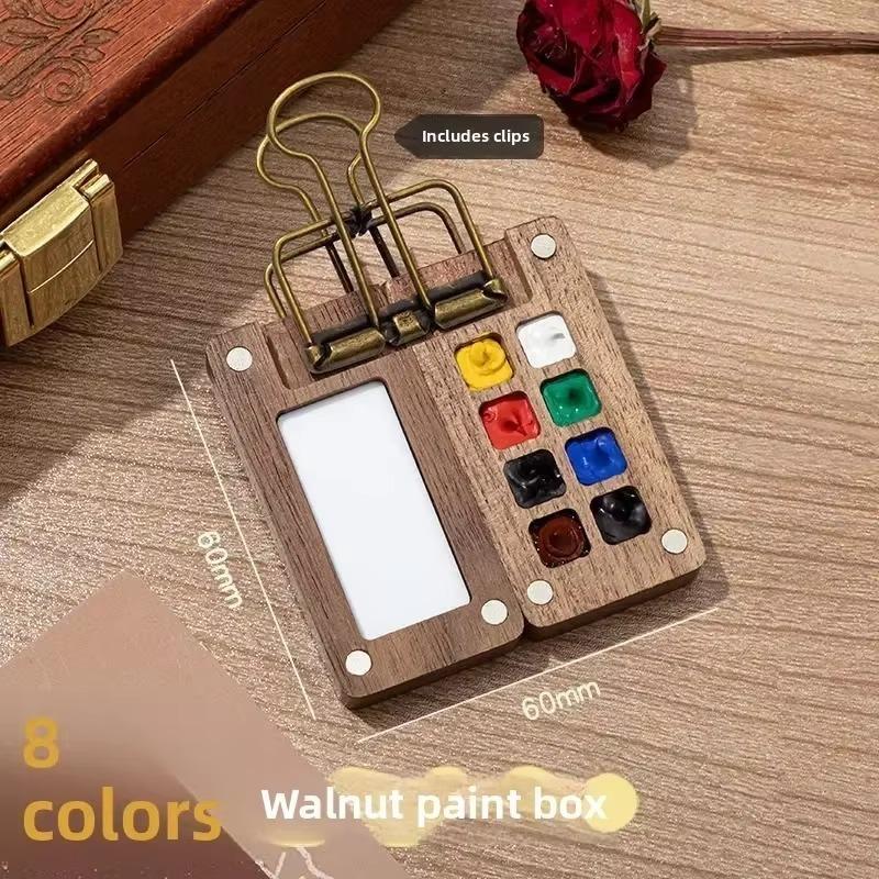 Portable Watercolor Set Travel Palette Sketchbook Brush Pens Binder Clips For Artists Students Painting Tools Drawing Supplies