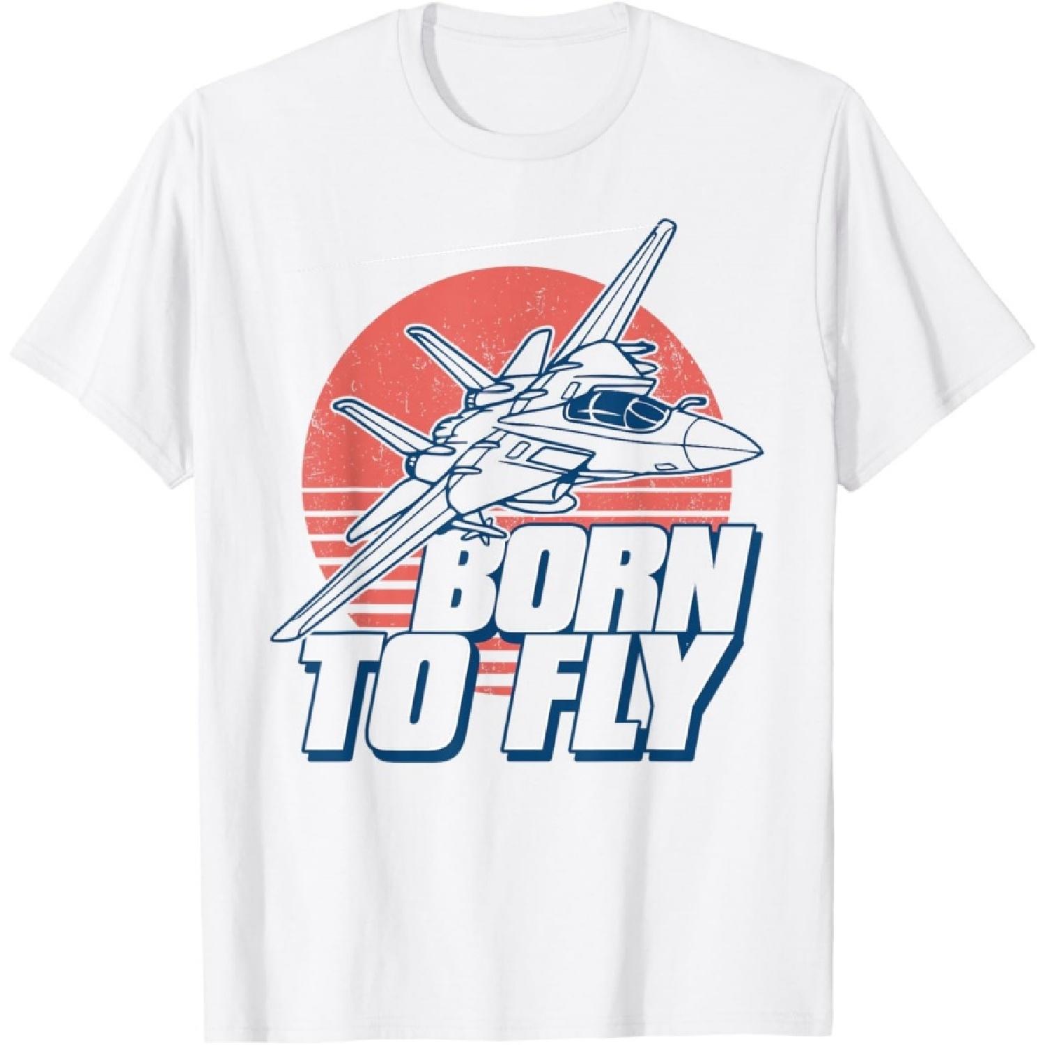 Born to Fly Fighter Jet Plane Kids Boys Airplane T-Shirt S