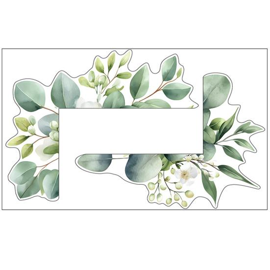 Light Switch Decal Green Leaf Vinyl Stickers Plant Leaf Design Waterproof