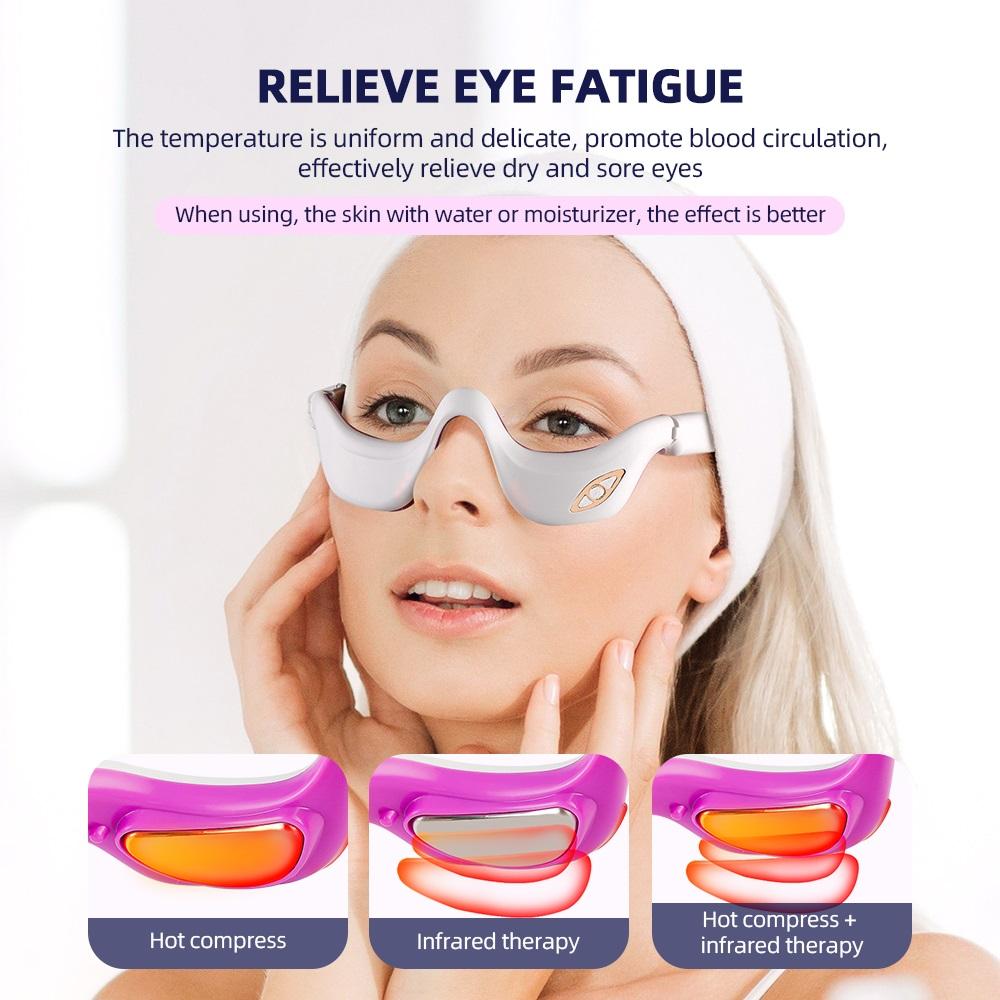 New Intelligence EMS Pulse Vibration Under-Eye Massager Heated Relieves Eye Fatigue Eyes Massage Glasses Dark Circle Eye Bags Eye Promote Sleep Unisex