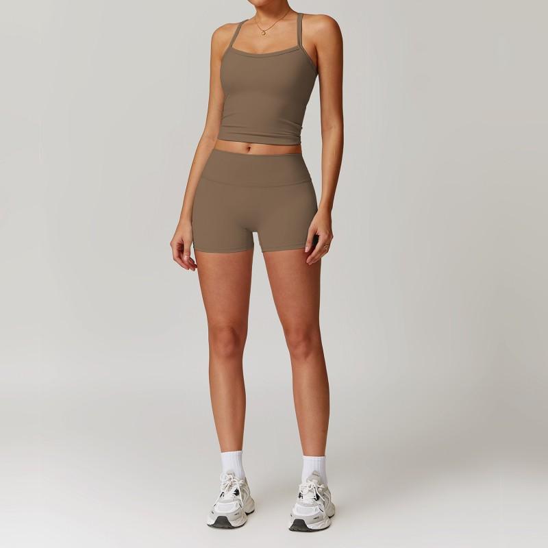 Womens Quick Dry Stretchy Yoga Set Workout Running Sport Outfit