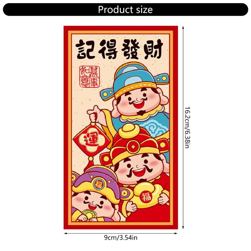 Set of 6 Traditional Lunar New Year Redness Packets for Snake Year Money Pouches Dropshipping