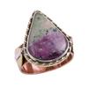 Ruby In Zoisite Handmade Lab-Created 925 Sterling Silver Two Tone Ring S.7 g8O29