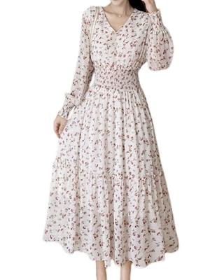 Dress for Floral Print Suitable for and Long Midi Online Shopping Clothing [Collecala] Long-sleeved Women, Dress, Spring, Summer, Autumn, Winter,