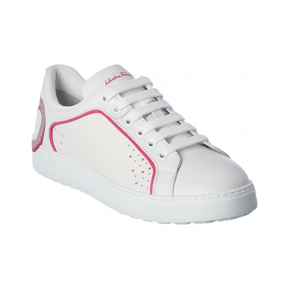 

Кожаные кроссовки Salvatore Ferragamo Manhattan белый