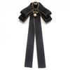 Girls Lady Tassel Jewelry Pearl Diamod Brooch Collar Pin Cravat Bow Tie