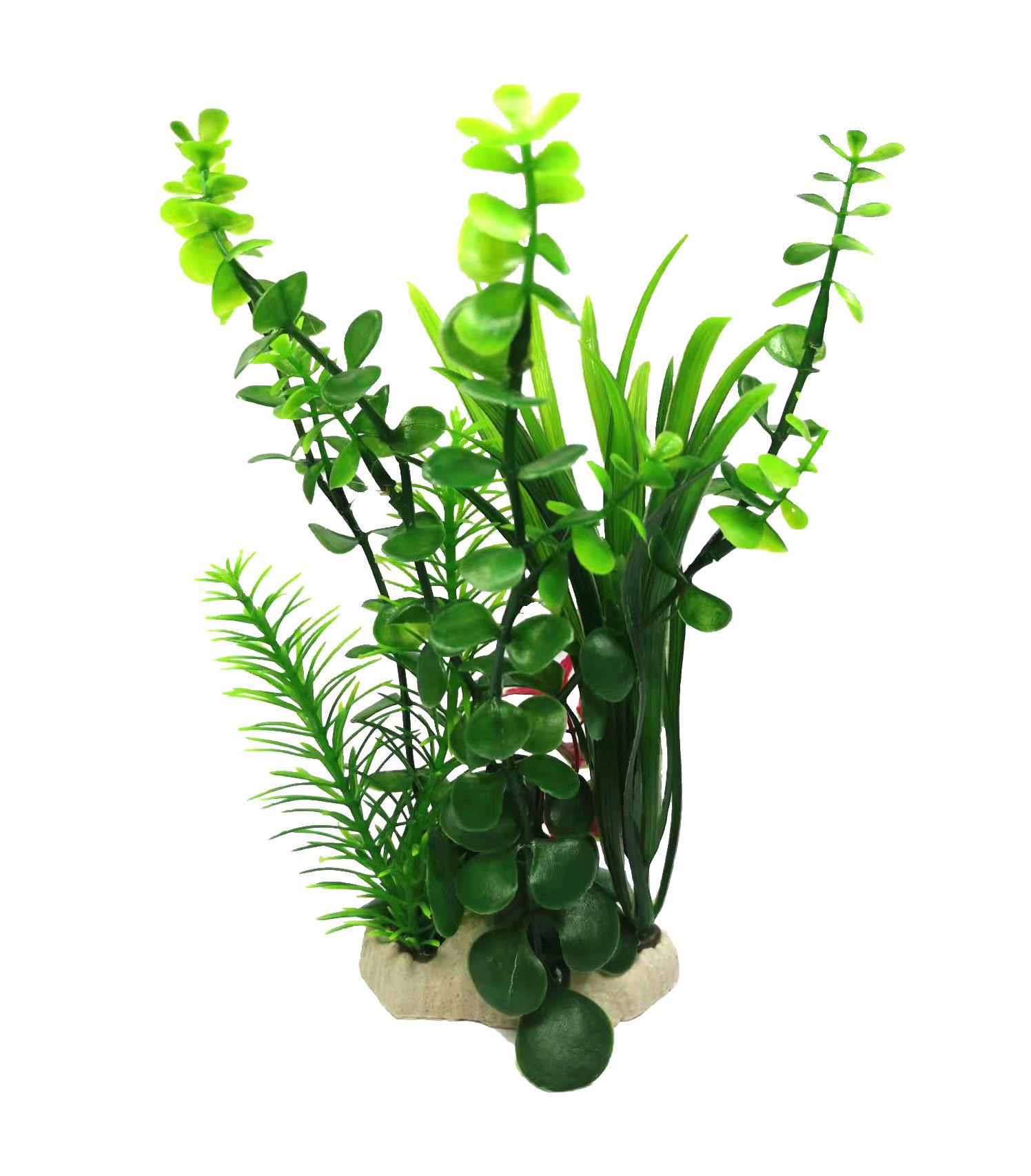 

«Украшение для аквариума «Листья монстеры» с камнями и травой»