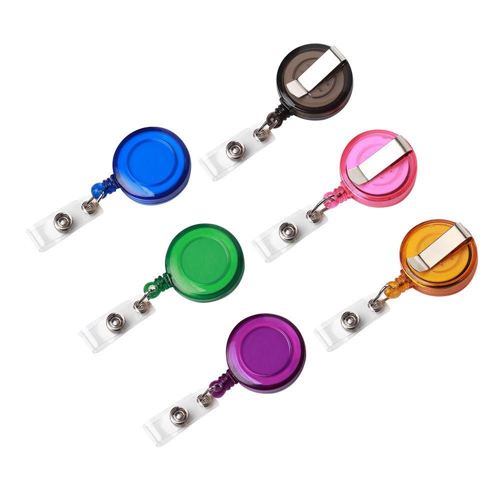 No Zipper ID Card Holder Badge Case with Retractable Reel Wholesale Transparent Protective Shell Worker Safety Tag Office Supply