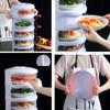 Food Insulation Covers 3/4/5 Layer Transparent Stackable Dustproof Leftovers Food Storage Container Kitchen Organization