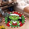 1pc Grinch Round carpet Painted Printed circular carpet, home door mat, outdoor travel protection carpet