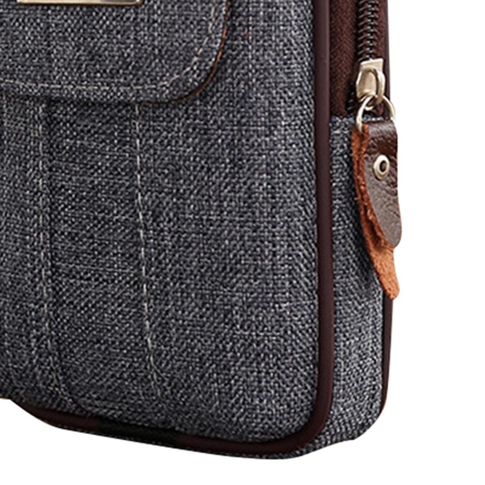 Мужские холщовые сумки для мобильных телефонов, двухслойная поясная ...