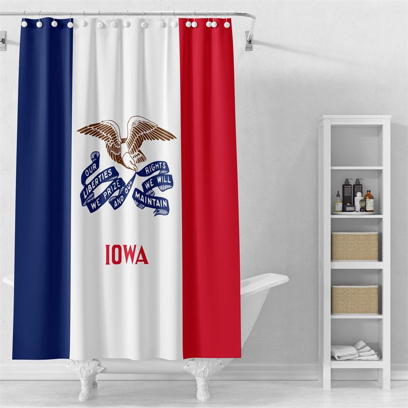 Gaslight Gatekeep Girlboss Iowa Shower Curtain Set With Grommets And Hooks For Bathroom Decor W60H190(CM)-1 Pcs