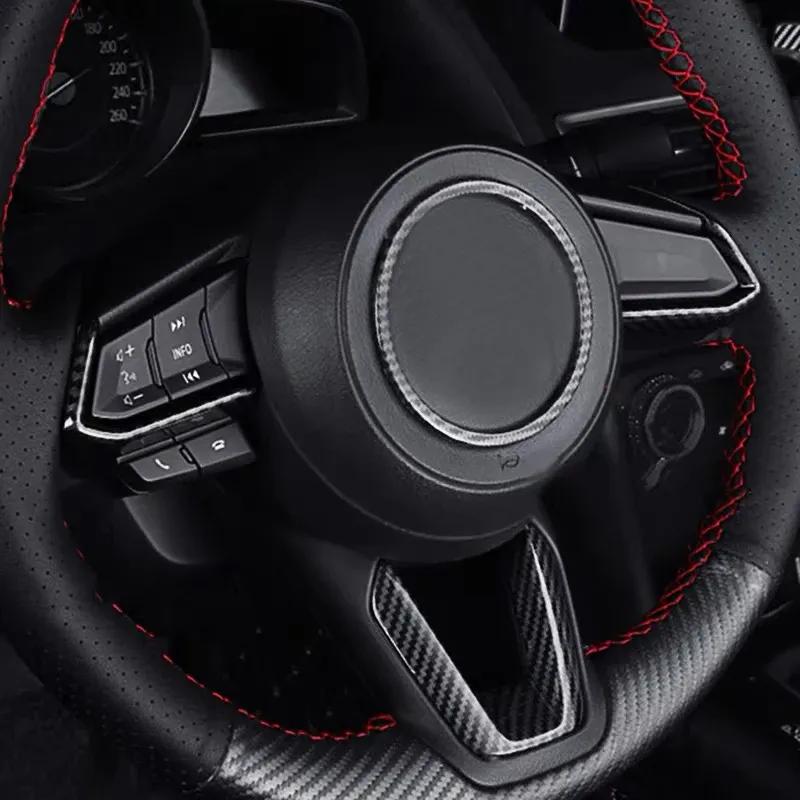 Car Steering Wheel Trim Circle Sequ Cover Sticker Moulding For Mazda CX-3 CX-5 2 Demio M3 Axela M6 Atenza 2017 2018