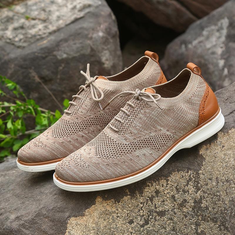 Men's lace-up business casual shoes lightweight non-slip soft-soled formal shoes wide-soled Europe