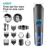 Original VGR 108 Multi-functional Hair Clipper 5-in-1 Rechargeable Shaving Nose Sideburns Electric Trimmer for Men Electric Digital Display LED Shaver