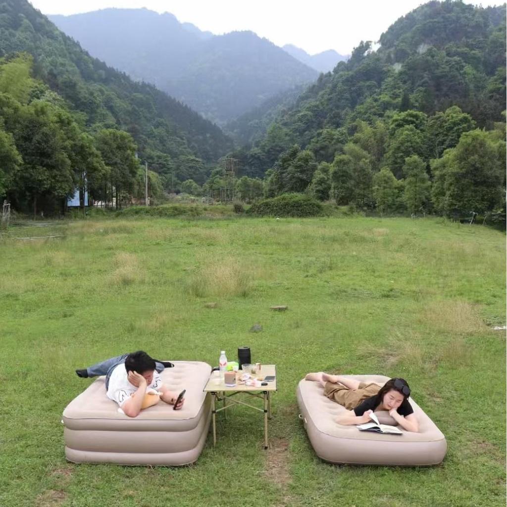 Portable Inflatable Camping Bed - Single/Double Person Outdoor Seat Cushion