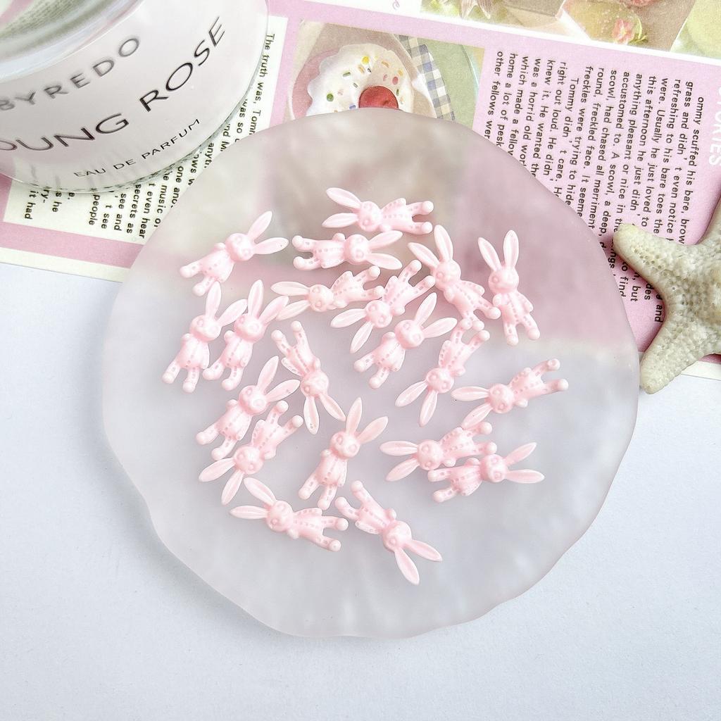 Pink Resin Cartoon Bowknot Heart Bow Tie Little Bunny Nail Art Accessories DIY Nail Hairpin Accessories Wholesale