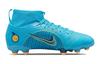 Nike Mercurial Superfly 8 Slip Resistant Cushioning Abrasion Resistant Mid Top Kids' Soccer Shoes Blue Kids' DJ2854-484