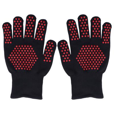 Heat Resistant Gloves 25cm Separate Fingers Hot Proof Mitts Cooking Tool for BBQ Welding