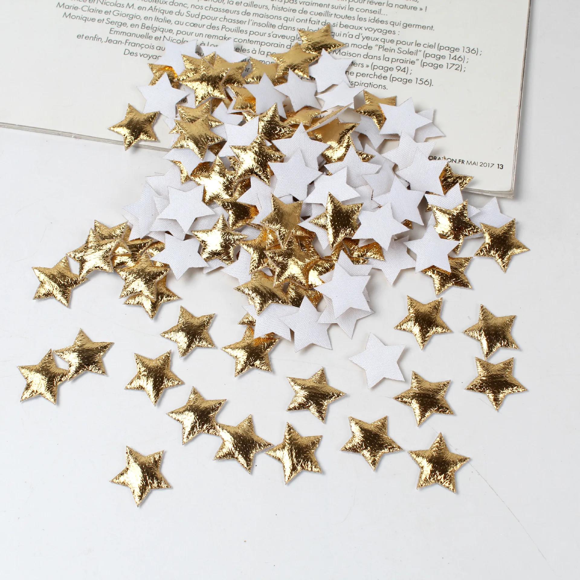 

100Pcs Gold/Silver Stars for Christmas Party Decor Foam Fabric Stars DIY Scrapbook Cards Ornaments Embellishments Accessory