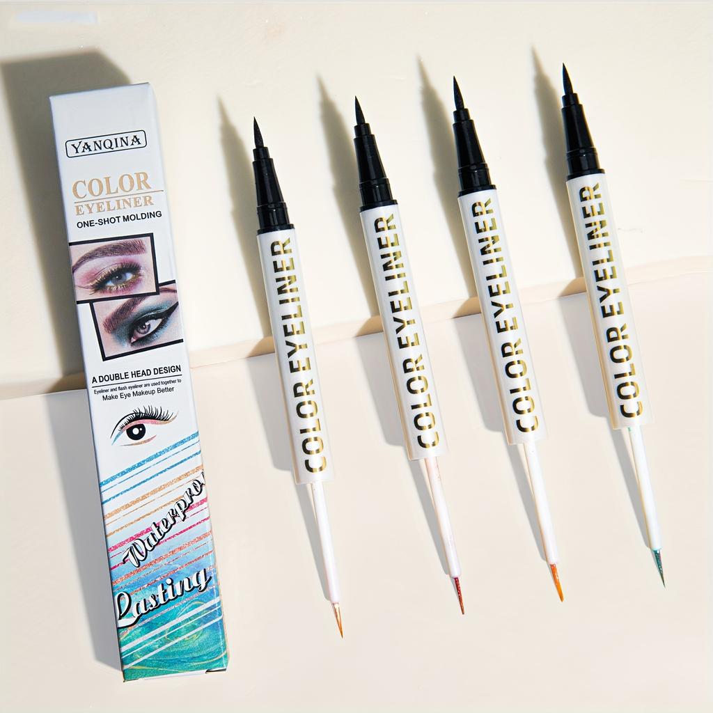 Ein-Strich-Doppelzweck-Eyeliner mit zwei Enden, wasserdichter und schweißfester, nicht verschmierender Perlglanz-Lidschattenstift