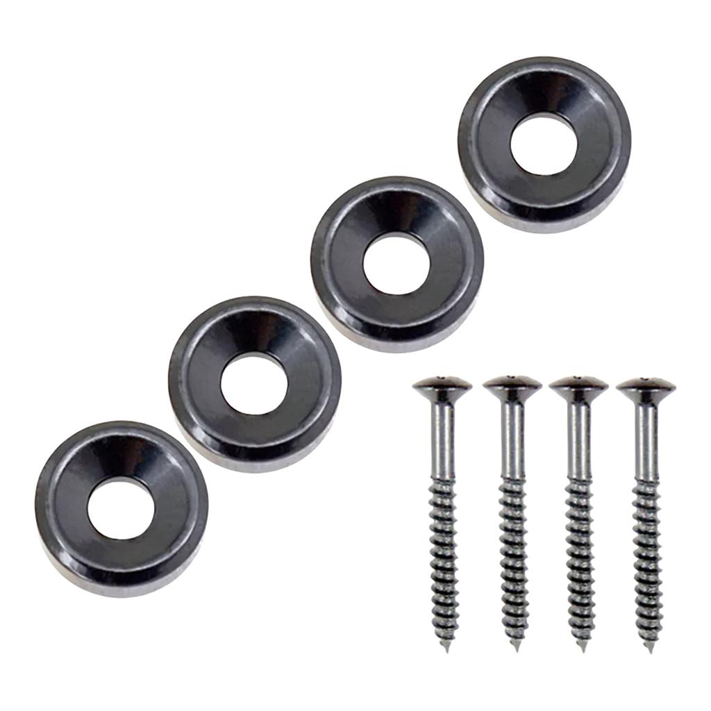 4Pcs Guitar Body Neck Fixed Mounting Screw Ferrules Guitar Neck Mounting Screws Neck Joint Bushings Ferrules & Bolts