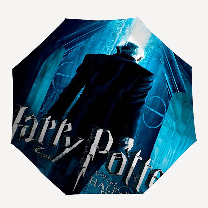 

1pc Harry Potter Half-Blood Prince Automatic Folding Umbrella - Compact 8-Rib Design, Durable Plastic & Iron1419L