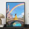 Disney Diamond Art Painting Kit Belle Rainbow Castle 5D Handmade DIY Diamond Painting, Home Wall Decoration