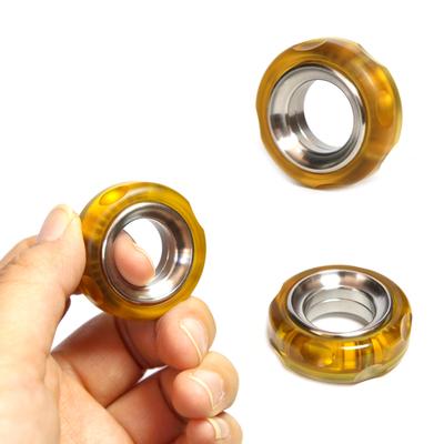 Pei Haptic Ring Mechanical Fidget Ratchet Ring EDC Toys Stainless Steel+Pei Fingertip Metal Tyre Toys Stress Spinner Fidget Toys