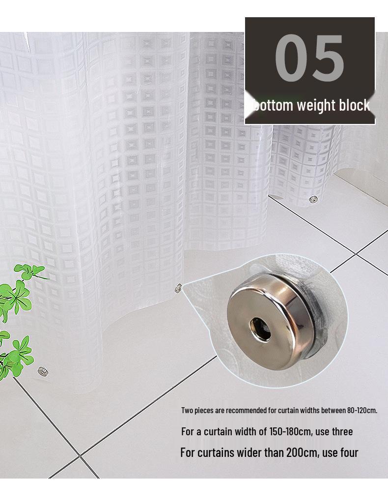 EVA Eco-Friendly Splash-Proof Shower Curtain, Thickened Style for Bathroom