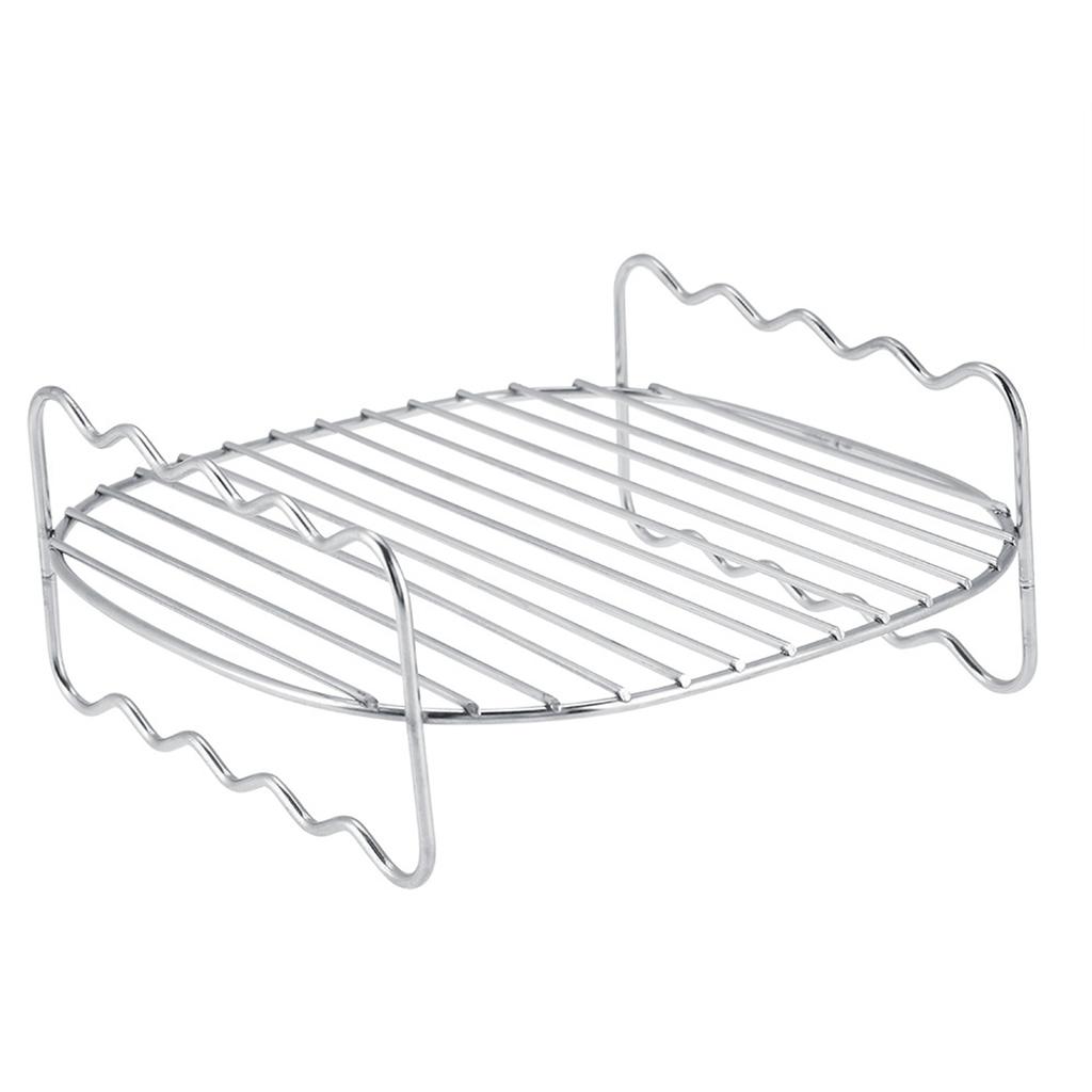 Fryer Rack Accessories, Replacement BBQ Rack Double Layer Rack Skewers Baking Tray for     Fryer Accessories