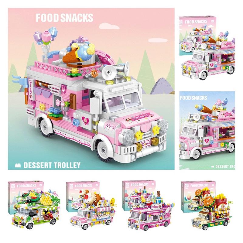 Diy Creative Mini Puzzle Building Toy Sweet Dessert Burger Car With 638 Abs Plastic Grains