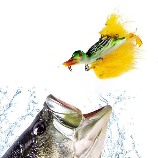 10.5CM/28G Harter Enten-Angelköder mit Federhaken Bewegliche Füße Bionischer Kunstköder Süßwasser Salzwasser Angelzubehör