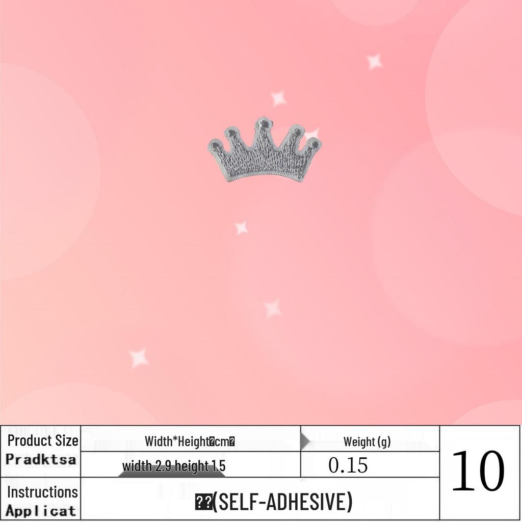 Mini Canvas Bag with Self-Adhesive Crown Patch for DIY Embroidery