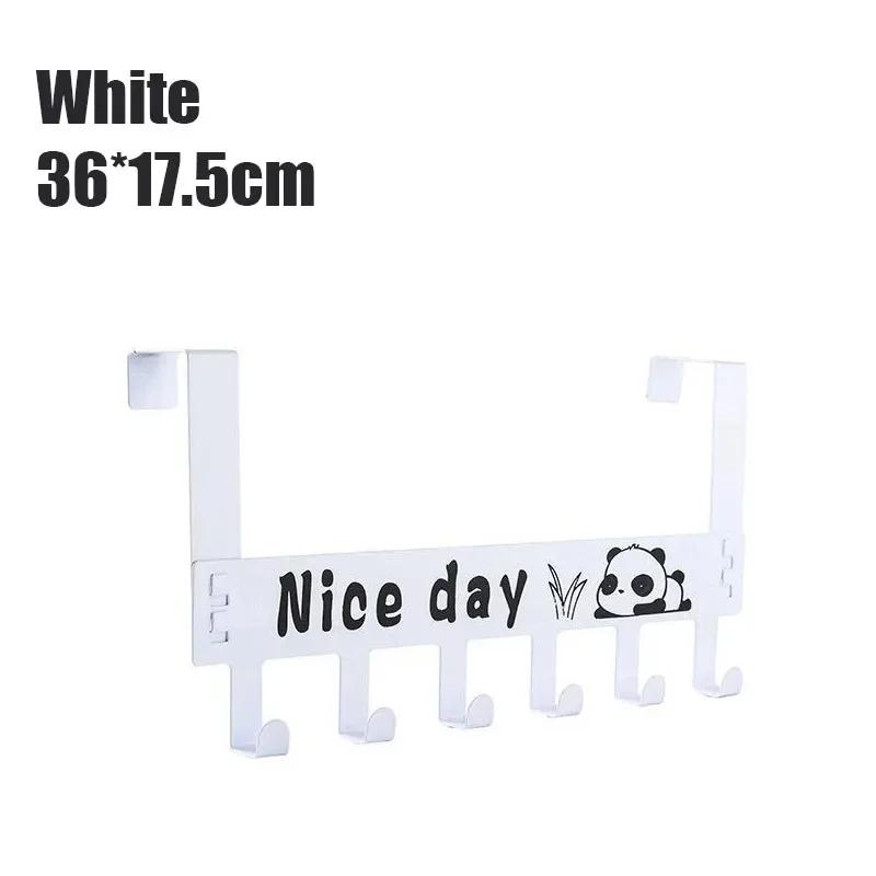 6-cavity Door Back Hanging Clothes Rack Wall-mounted Bear Cat Hooks Modern Simple Style Non-patented Wall Sticker