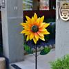 Simulation Garden Windmill Spinner Metal Flower Pinwheel Flower Climbing Support  Backyard Patio