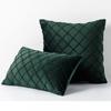 Pack of 2 Velvet Plaid Throw Pillows Sofa Decorative Pillow Covers Soft Solid Cushion Case for Bedroom Car Outdoors