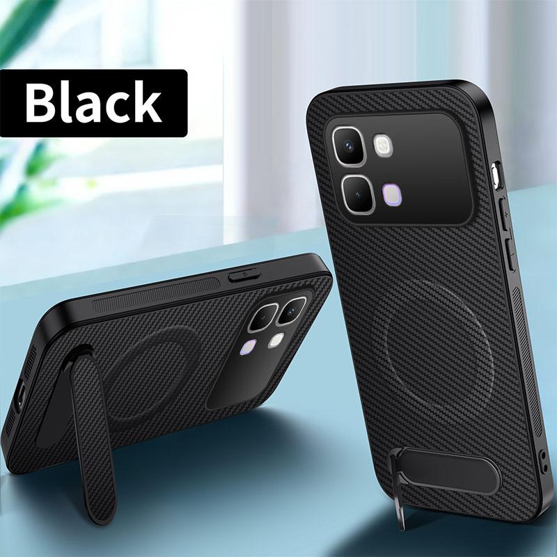 Etui do Infinix Note Edge 5G Miękkie Silikonowe włókno węglowe Magnetyczny Stojak Ochronne Tylne Pokrowce Etui do Infinix Note Edge Muszla