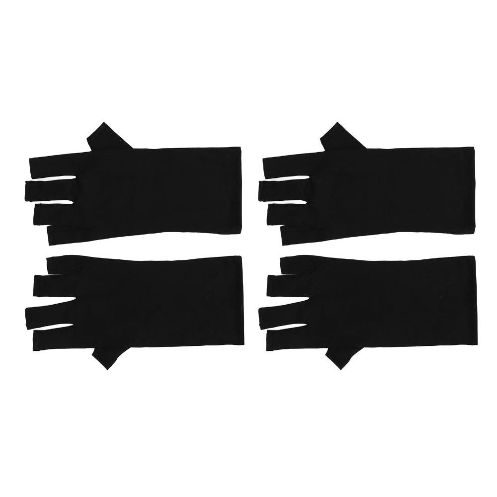 2pair Excellent Elasticity Nail Lamp UV Blocking Gloves Home DIY Nail Art Protection