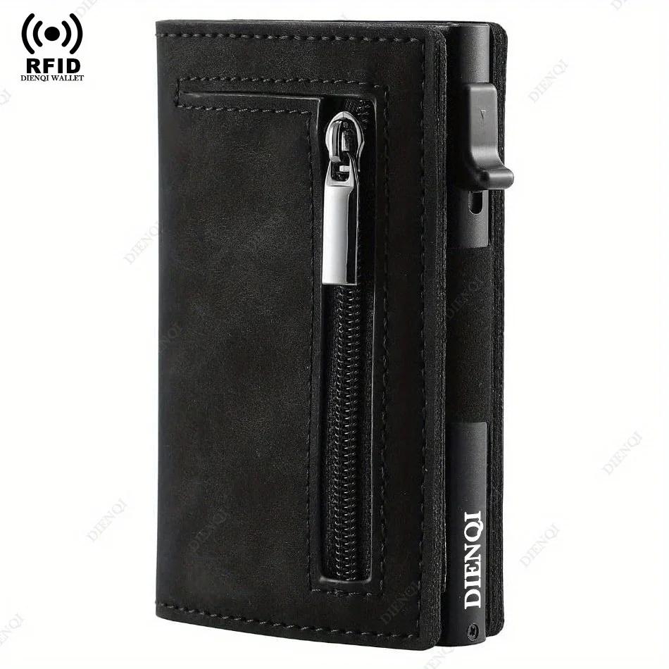 Rfid Credit Card Holder Men Wallets Mini Handbags Luxury Brand Bag Cardholder Case Leather Magnetic Coin Purse Hand Bag for Men