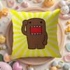 Cartoon Funny Domo-Kun Cushion Cover Linen Organic Fabric Double-Sided Printing Breathable Pillow Case Sofa Home Decor Gift