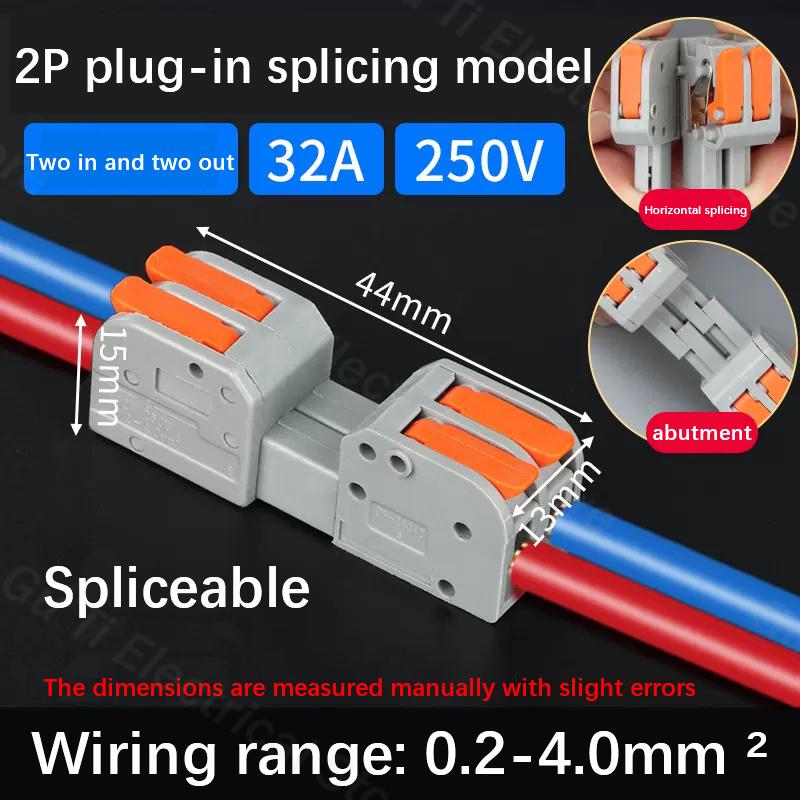Male Female Docking Mini Quick Wire Connector Universal Compact Electrical Wiring Connectors Push-in Conductor Terminal Block Plug Connectors 4