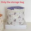 Bear Print Cotton Storage Basket With Foldable Design For Office And Desk Organization